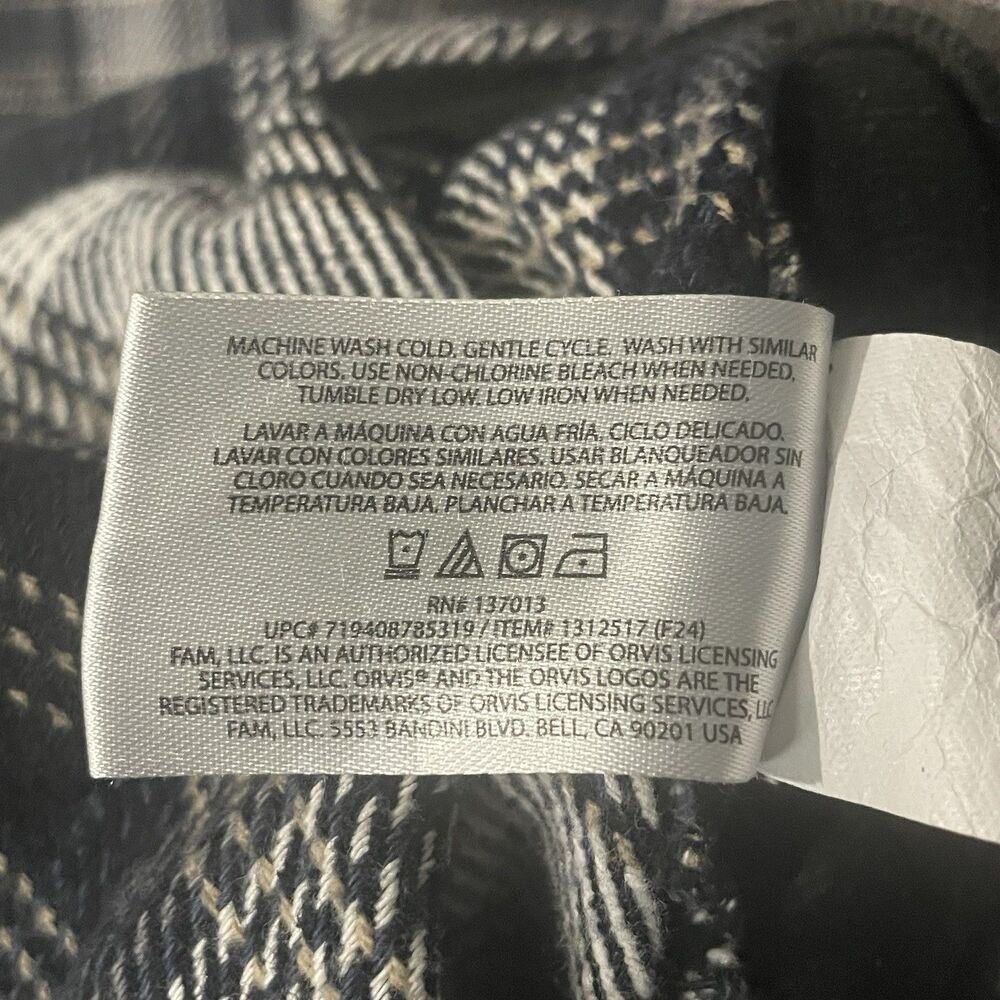 Orvis Flannel Button Up Heavyweight Shirt Men's L Gray Plaid Outdoor Long Sleeve - Picture 8 of 11